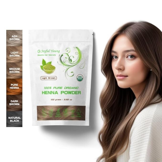 100% Organic Henna Hair Color – Chemical-Free Hair Dye Safe for All Hair Types.