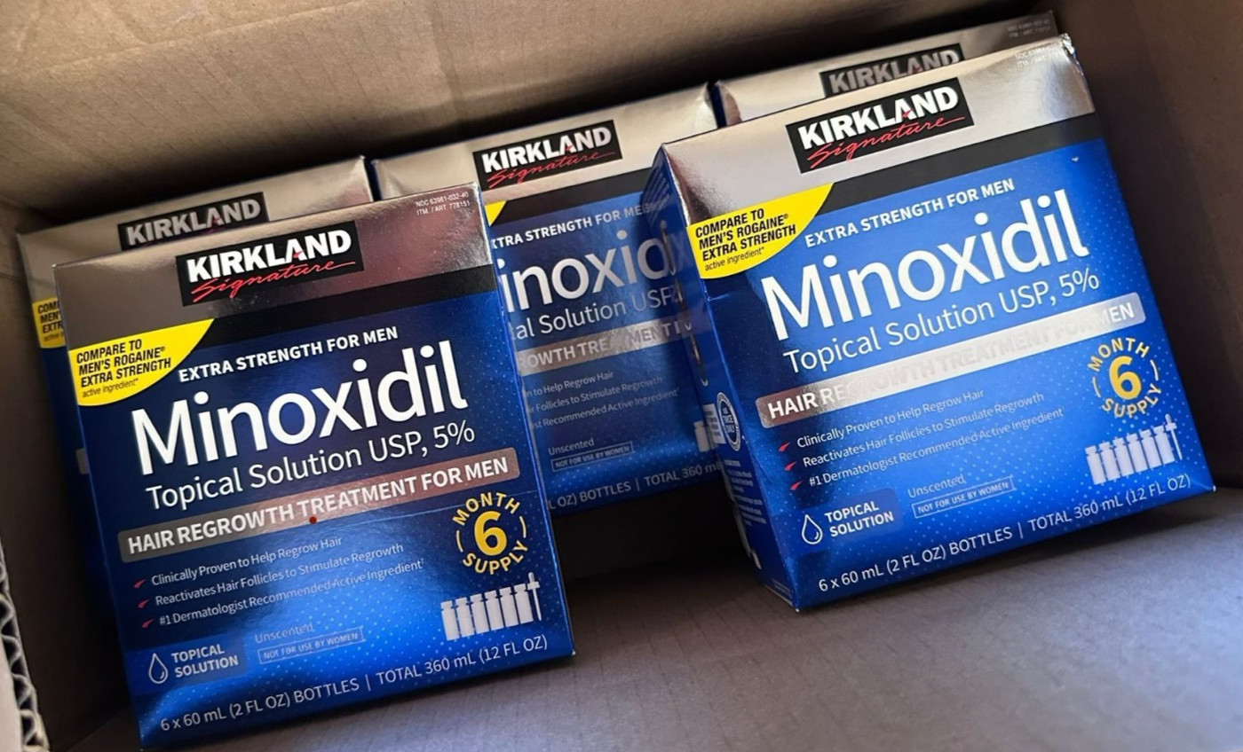 Kirkland Signature Minoxidil 5% Extra Strength Men 12 Month Supply – 2 boxes