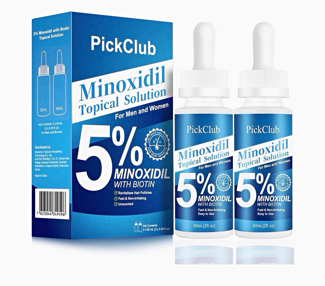 PickClub 5% Minoxidil + Biotin Hair Regrowth Serum Unscented 2×60 mL
