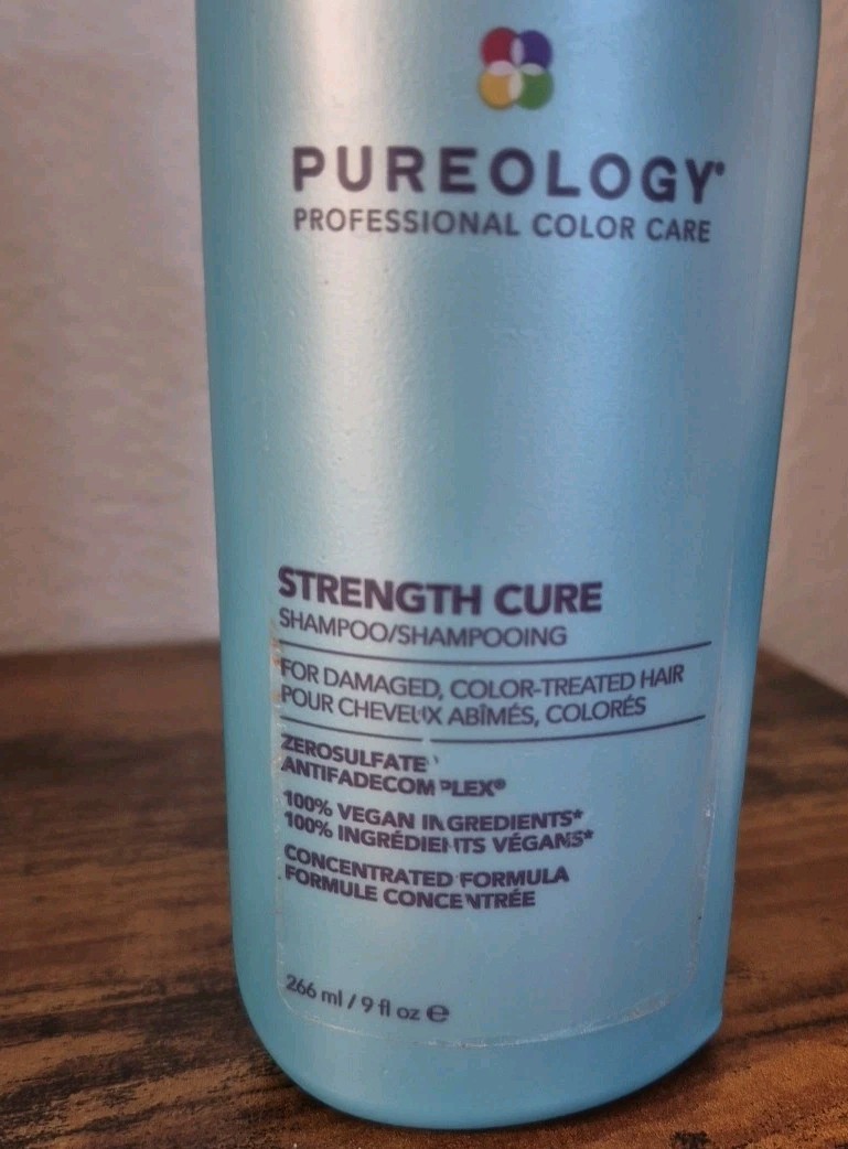 Pureology Strength Cure Shampoo 9oz/266ml Damaged, Color Treated Hair 100% Vegan