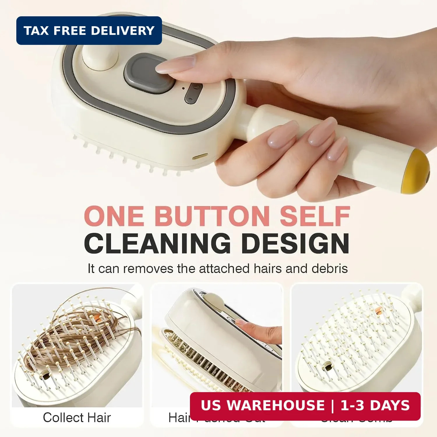 3-In-1 Electric Spray Air Cushion Massage Comb,Rechargeable Misting Hair Brush W