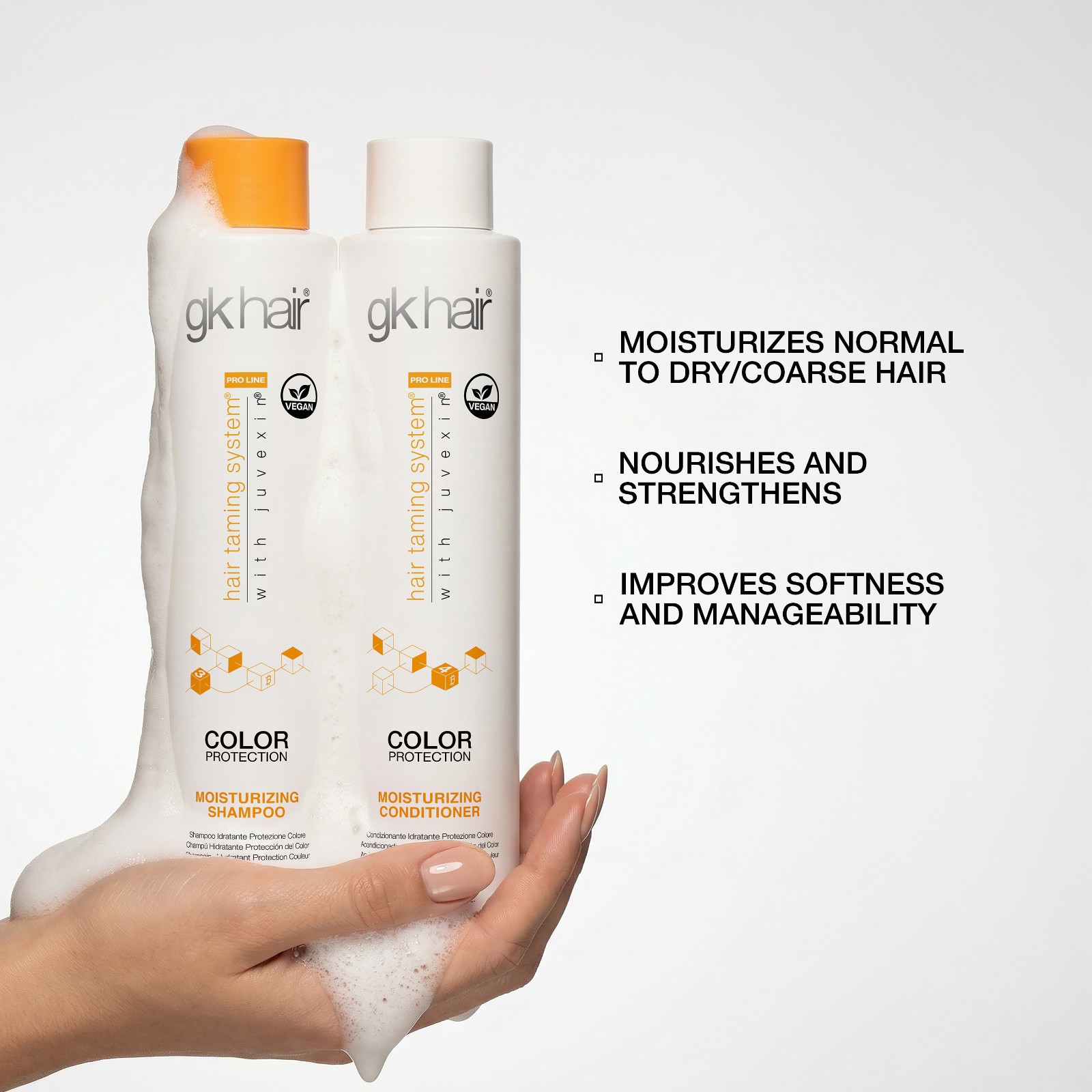 GK HAIR Moisturizing Shampoo and Conditioner Women Men Dry Damage Sulfate Free