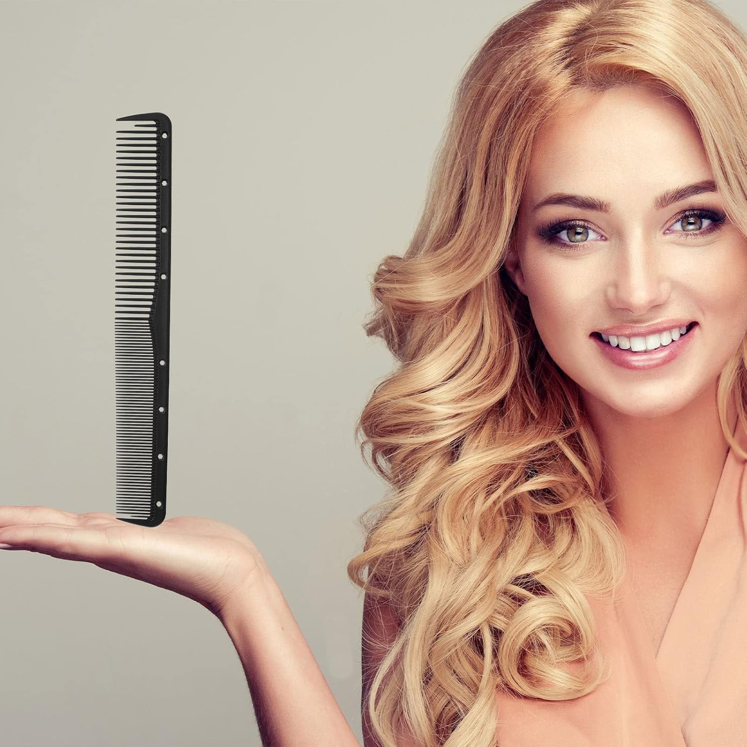 Leinuosen 12 Pcs Carbon Fine Cutting Comb for Salon Hairdressing, Heat Resistant