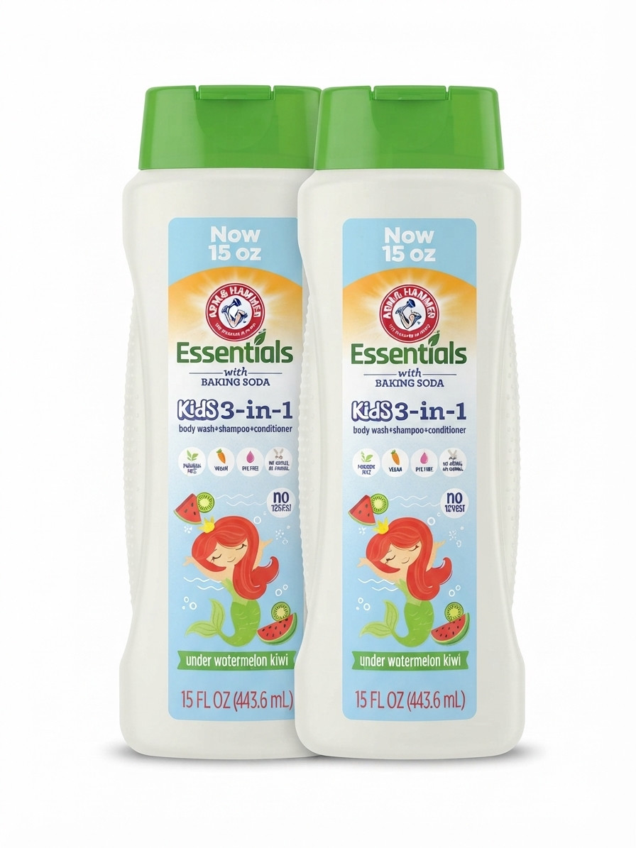 Arm & Hammer Essentials Kids 3-in-1 Watermelon Kiwi 15 fl oz 2 Pack