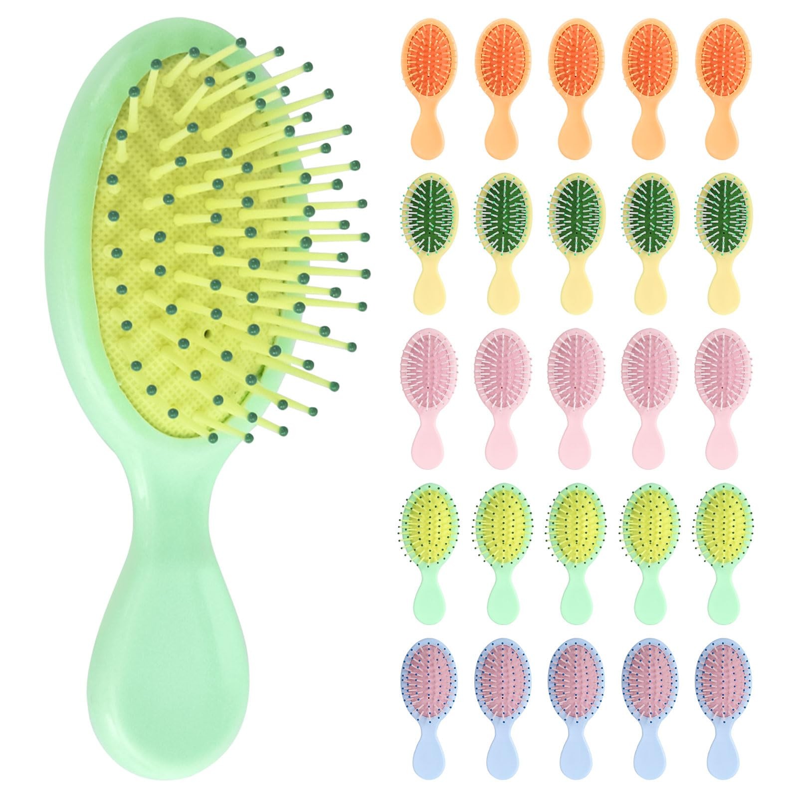 BFZMSLY 25 Pcs Mini Hair Brush Set Travel Detangling Brush Women Kids & Men