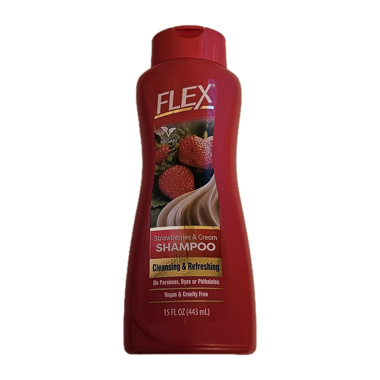 Flex Strawberries & Cream Shampoo 3 Pack 15 fl oz Vegan Hydrating Daily Clean