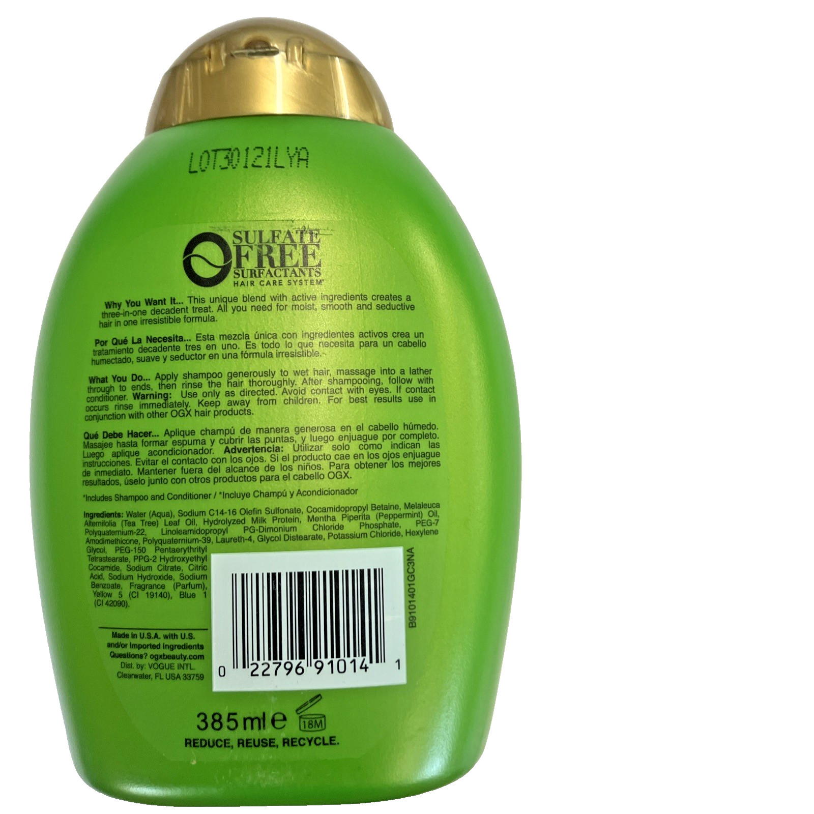 OGX Hydrating Tea Tree Mint SHAMPOO 13 fl oz Sulfate Free Nourish Hydrate NEW