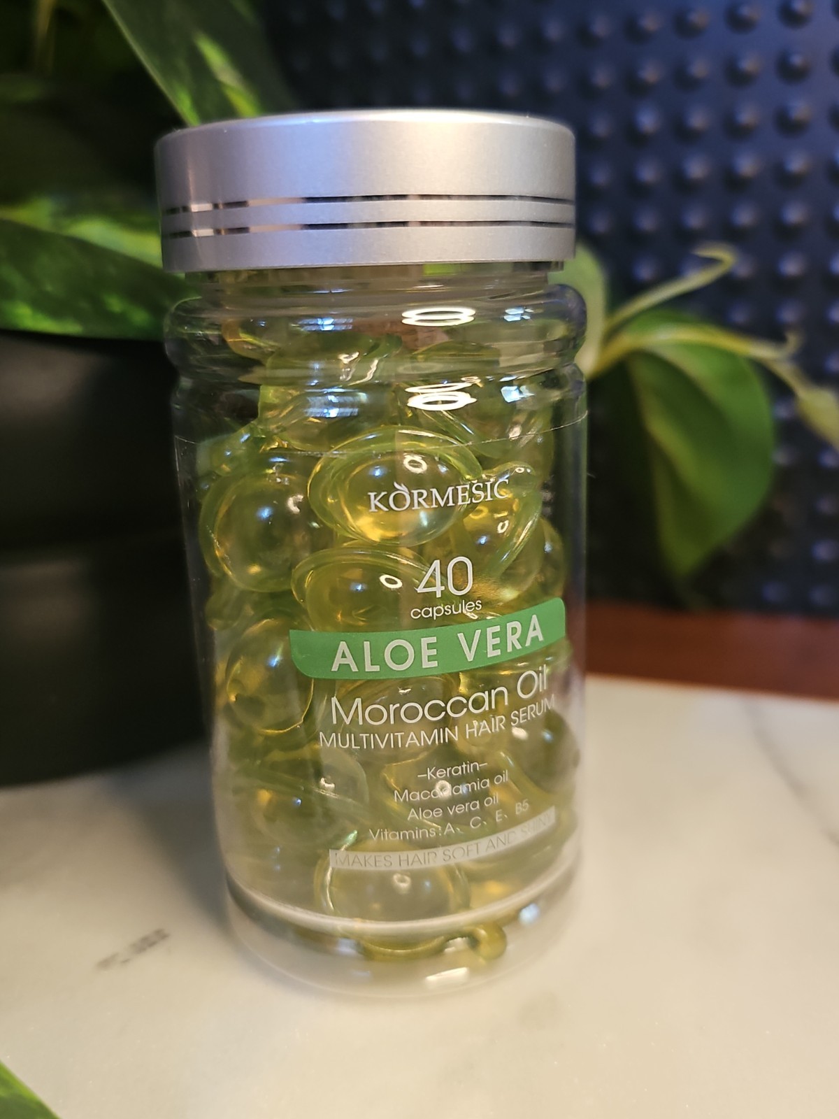 Kormesic Aloe Vera & Moroccan Oil Multivitamin Hair Serum Capsules (40 Count)
