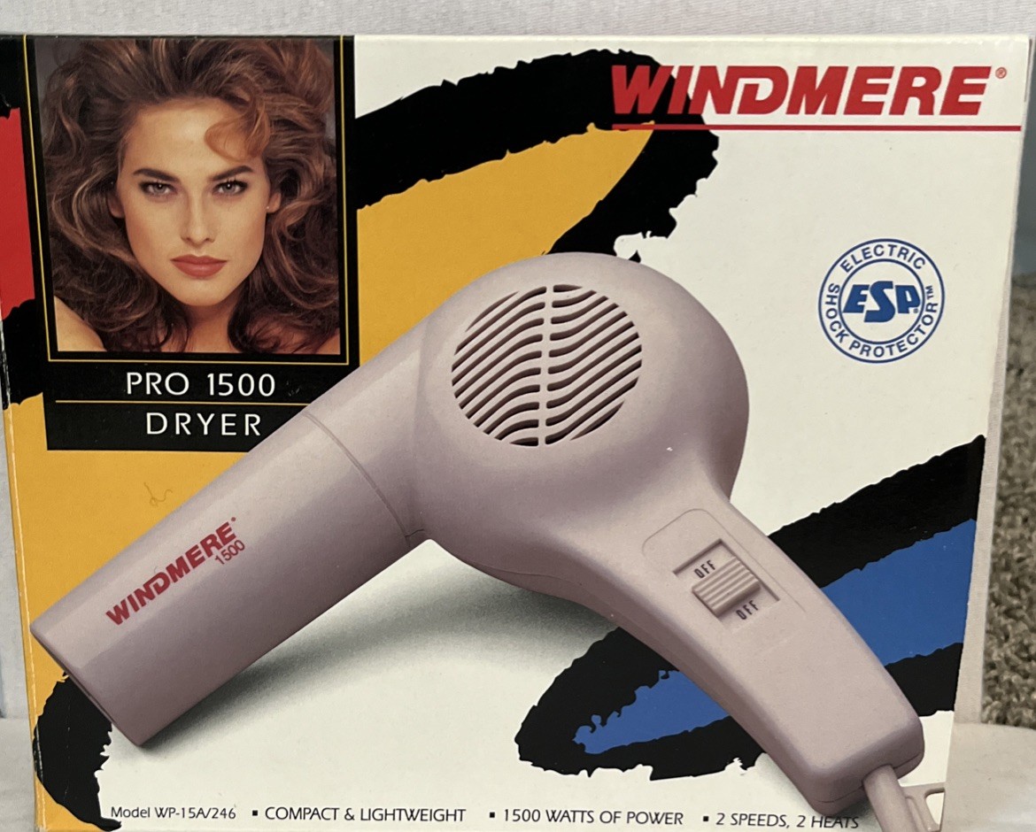 Vintage Windmere Pro 1500 Hair Dryer 1500W w/ Box Tested Working