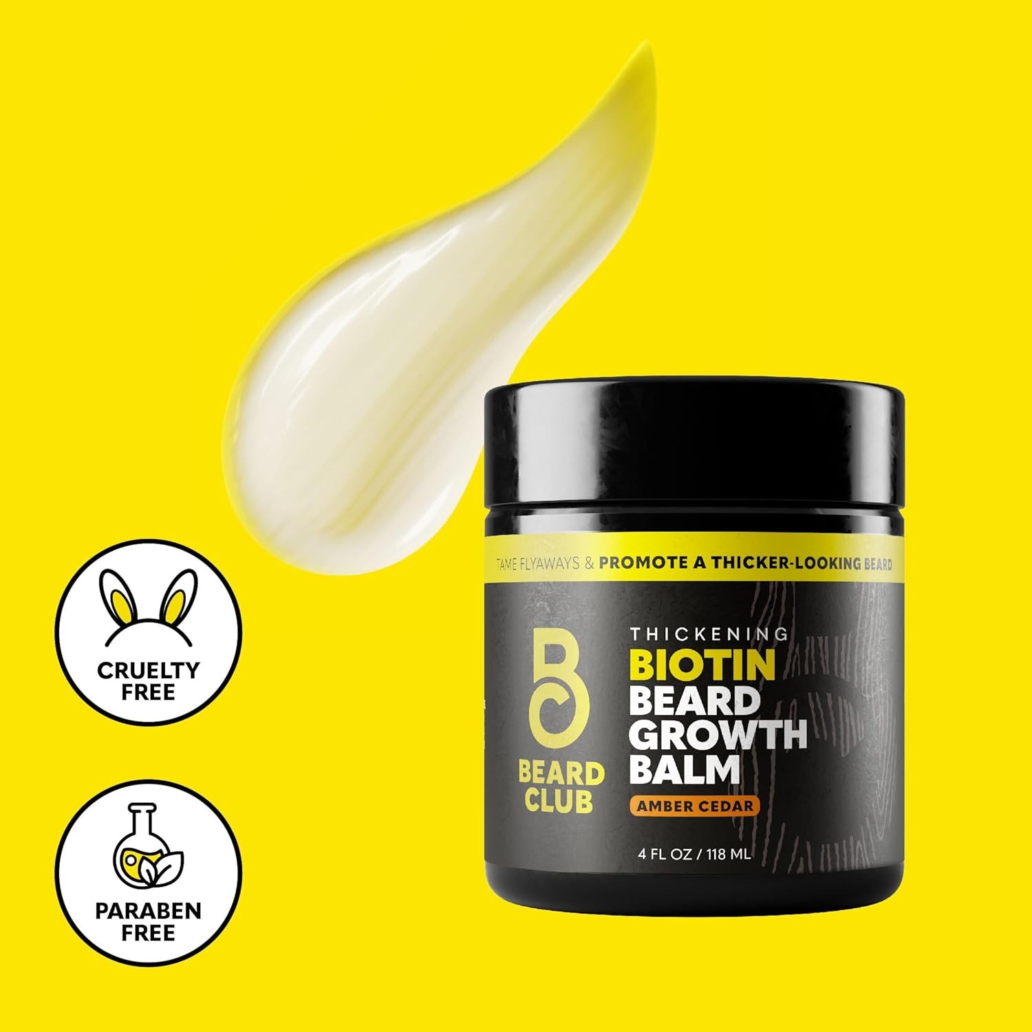 Biotin Beard Balm for Men – Beard Growth Shea Butter with Castor & Coconut Oil –