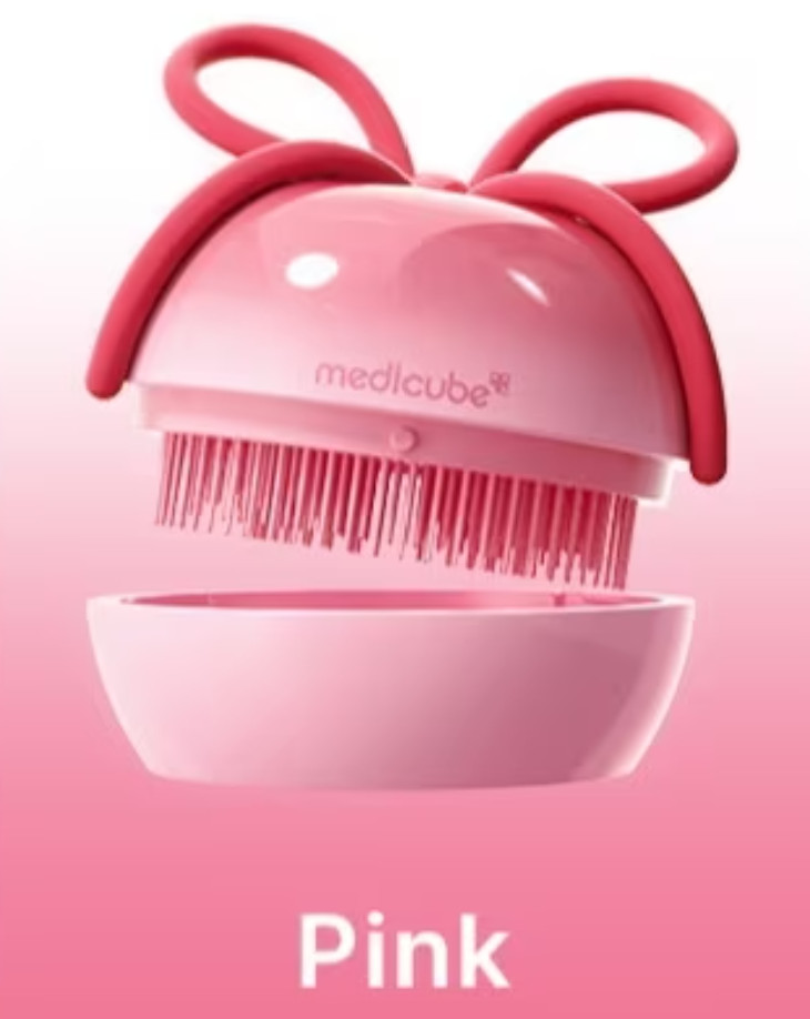 Authentic medicube x FOREVER:CHERRY Hair Brush Ribbon Cherry Pink Detangling