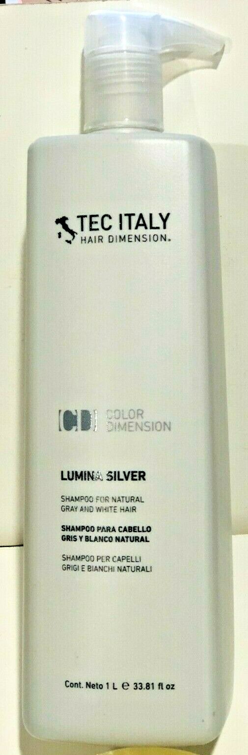 TEC ITALY HAIR DIMENSION LUMINA SILVER SHAMPOO FOR GRAY OR WHITE HAIR 33.8 OZ