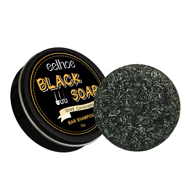 Men’s Black Hair Dye Shampoo Bar – Gray Hair Darkening Soap