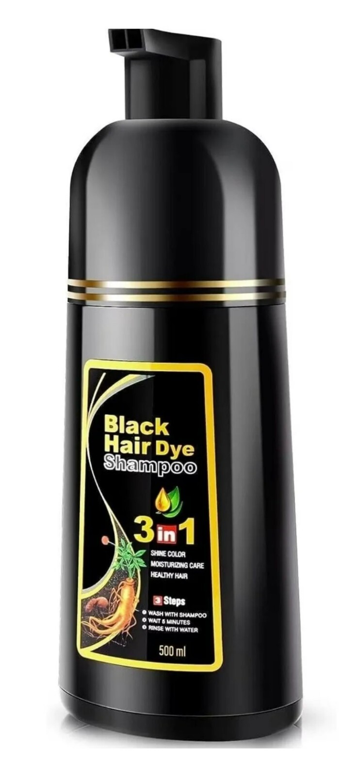 Black, Dark Brown Hair Dye Shampoo Instant 3 in 1 +100% Grey Coverage NEW SEALED