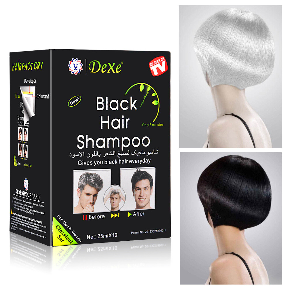 10pcs Hair Dye Blackening Gray White Hair Shampoo Natural Hair Coloring Shampoo