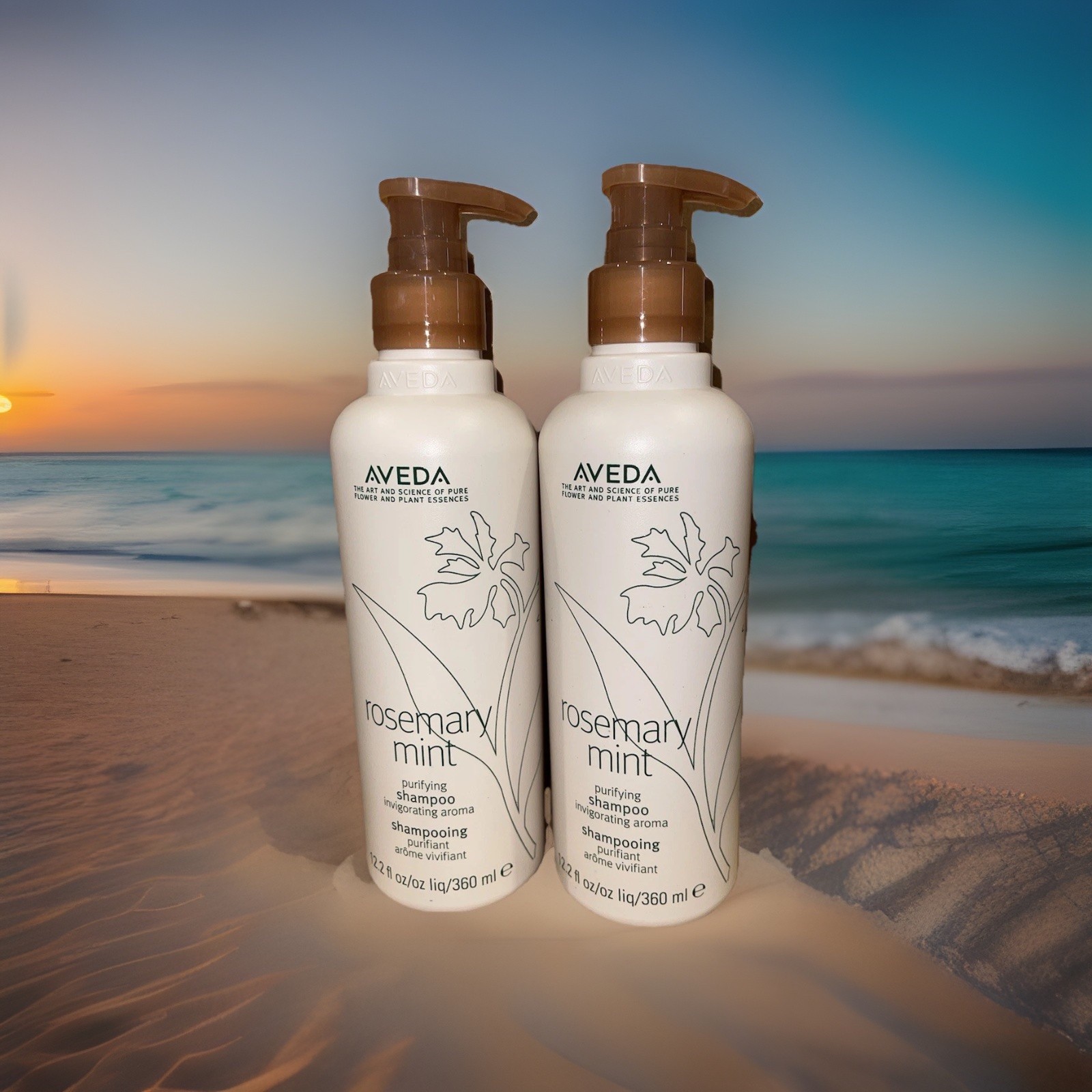 2 Bottles – Aveda Rosemary Mint SHAMPOO 12.2 oz in Each NEW.