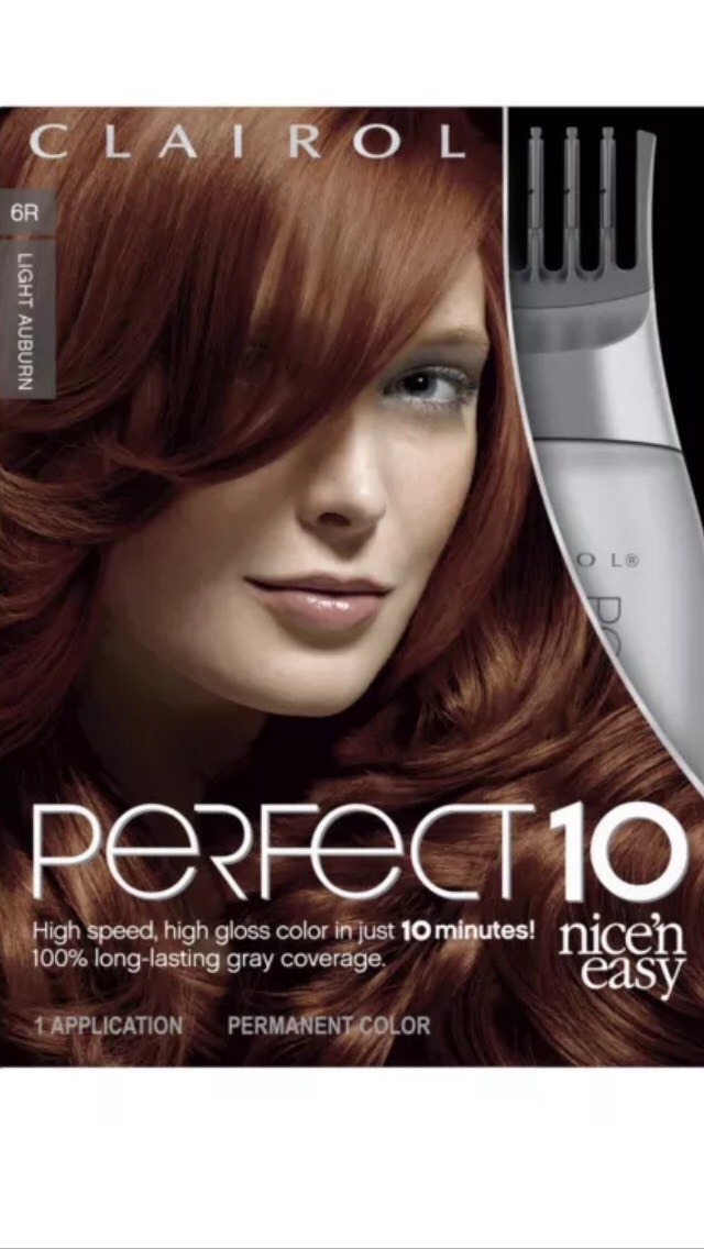 Clairol Perfect 10 By Nice ‘n Easy Hair Color 6R Light Auburn Clairol