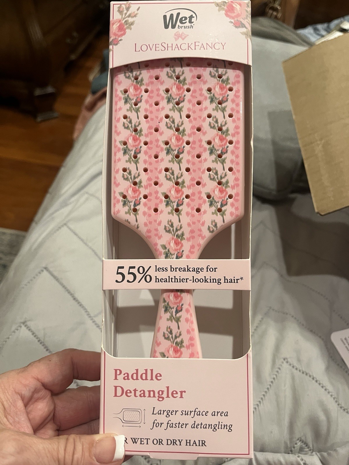 Wet Brush LoveShackFancy Paddle Detangler Brush, Pink Floral, All Hair Types
