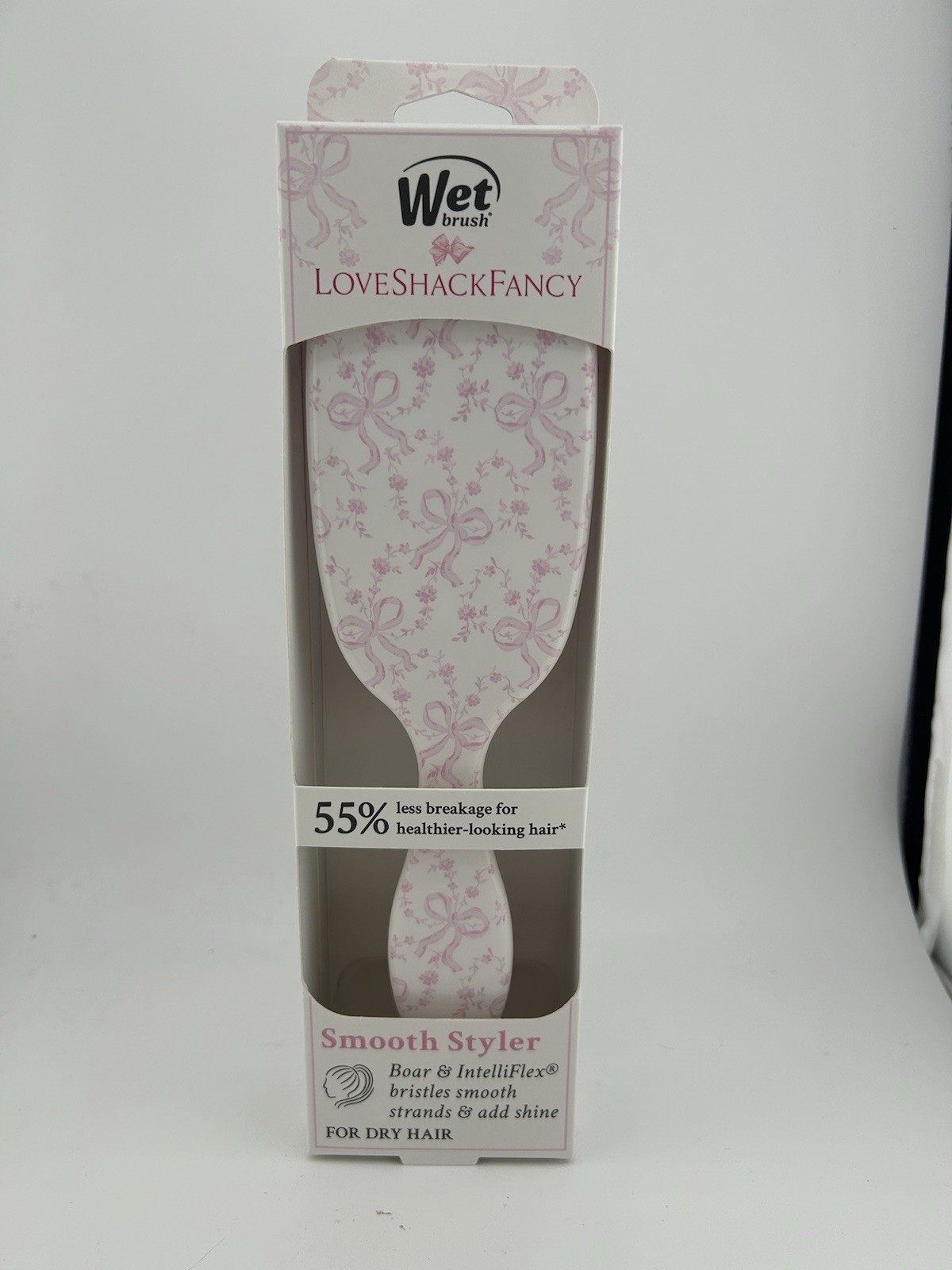Loveshack Fancy Wet Brush Original Detangler White Pink Floral