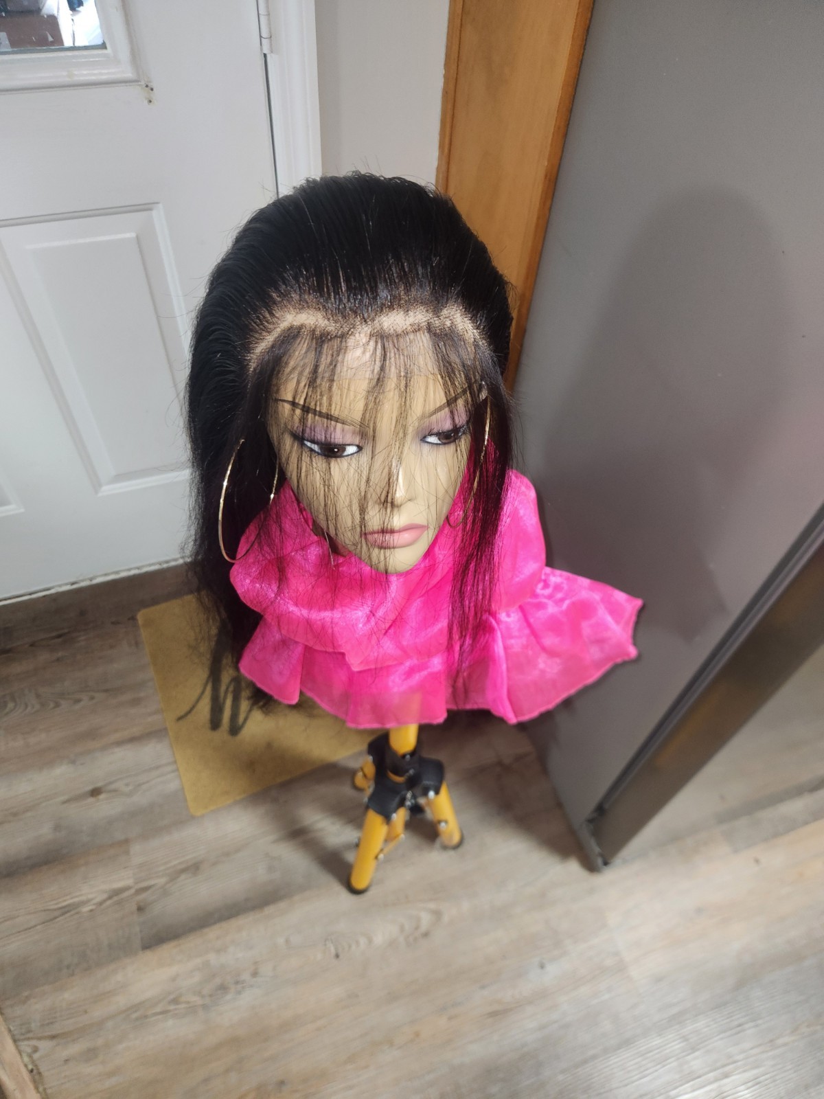 Pre-everything Lace Front Wig Straight Black Long Natural Look Women Adult
