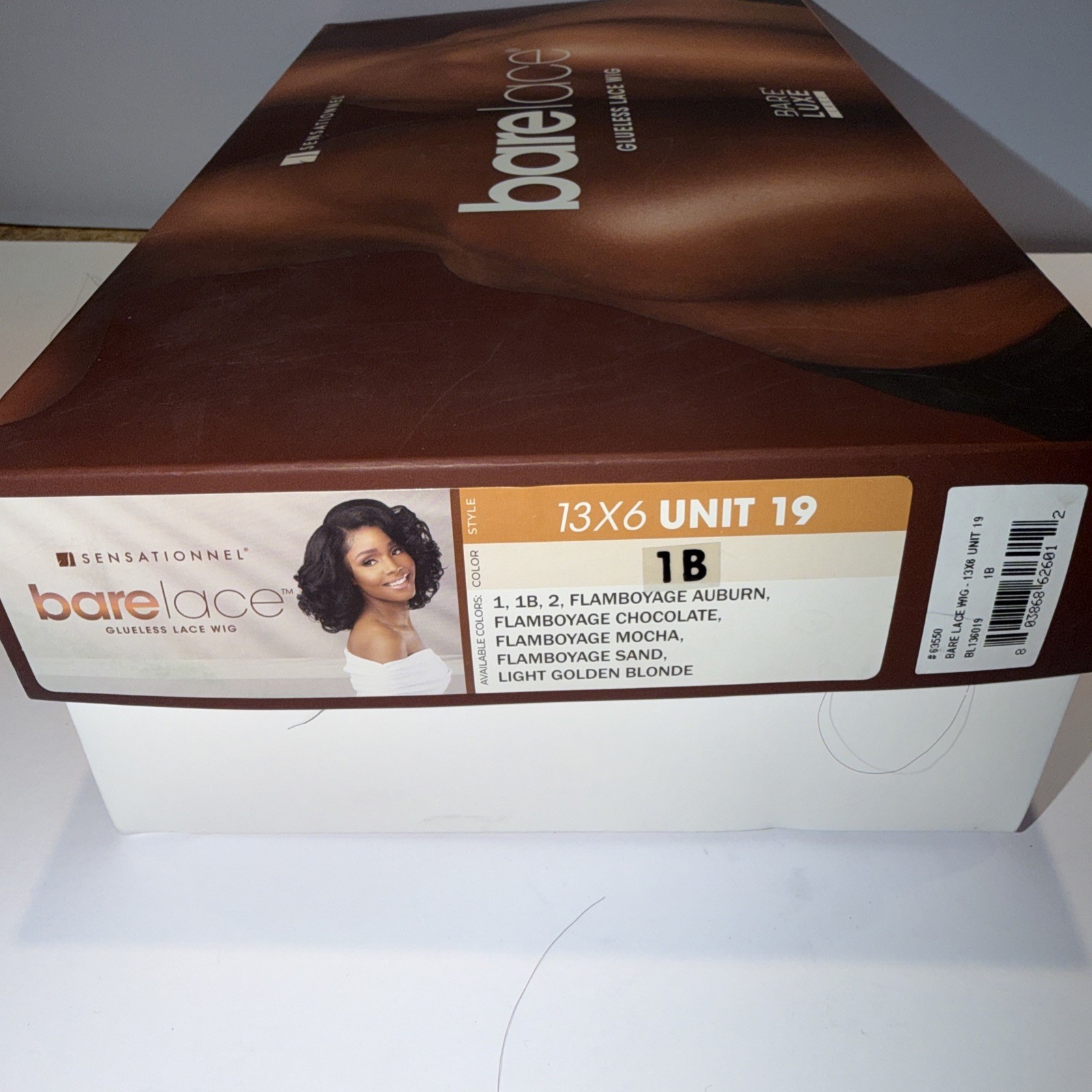 Sensationnel Bare Lace Glueless Lace Wig – 13×6 Unit 19 NIB Color Is 1B