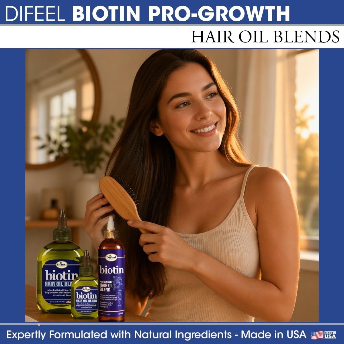 Thickening Biotin Hair Oil 8 oz – Nourish, Moisturize & Strengthen Your Strands