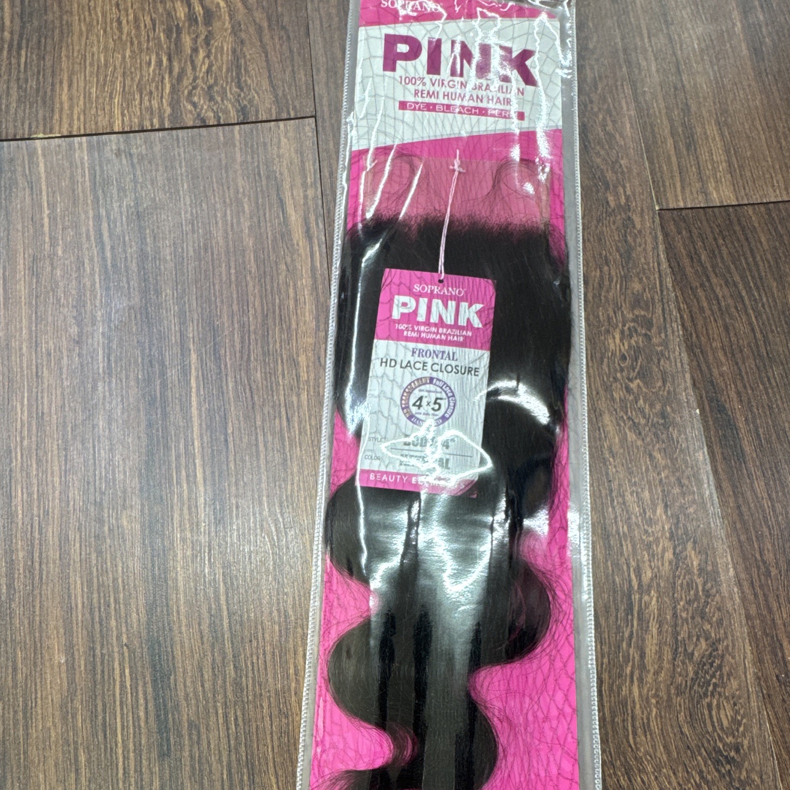 Soprano PINK Brazilian Remy Human Hair HD Lace Closure Body Wave 14in Natural