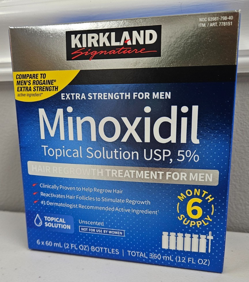 6 Months Kirkland Signature Minoxidil Topical Solution 5% Hair Regrowth Exp 2027