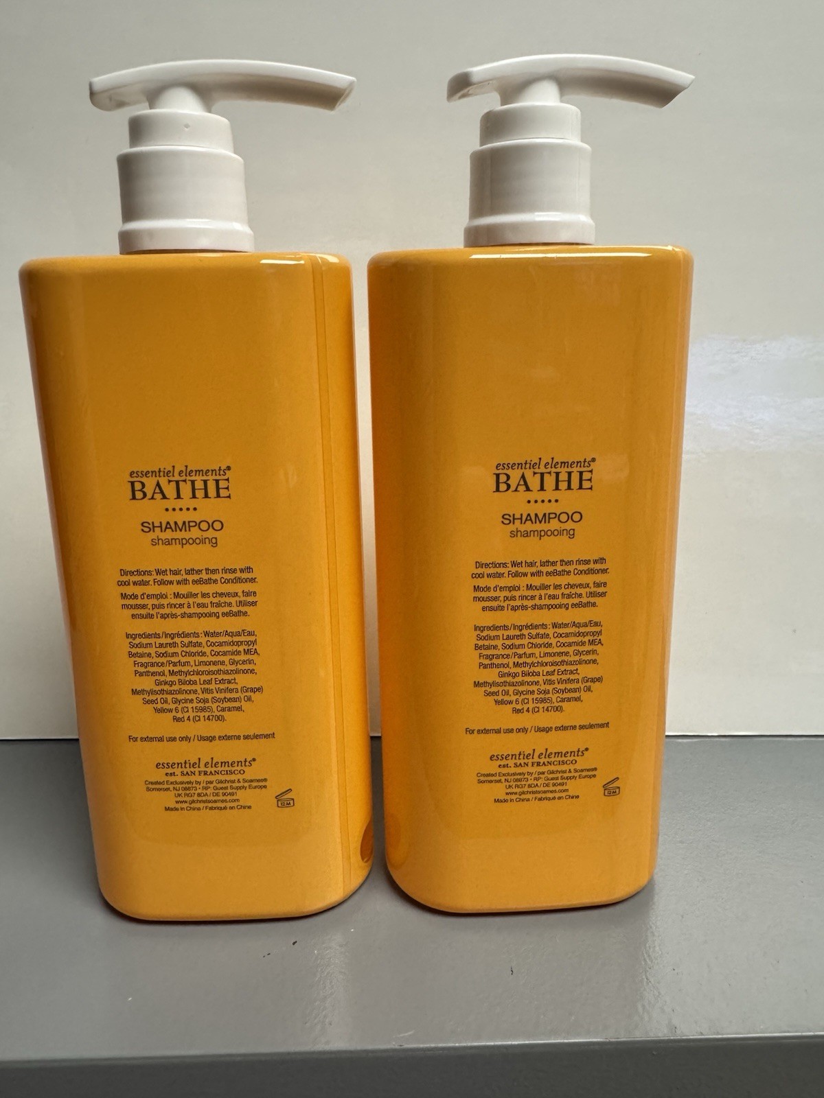 2 PACK Essentiel Elements Bathe SHAMPOO 9.6oz Pump Bottles Fresh Neroli