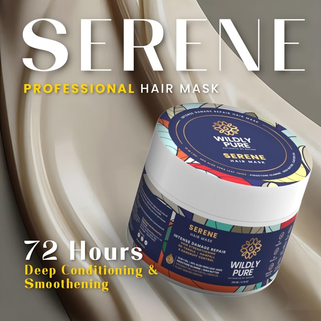 Wildly Pure Professional Hair Mask Natural Biolipid Complex &12 Oils 200ML