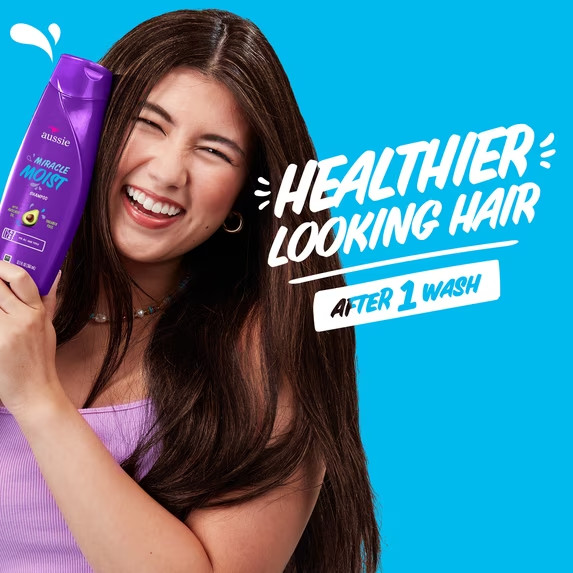 (2 pack) Aussie Miracle Moist Shampoo for All Hair Types with Avocado, 12.1 floz