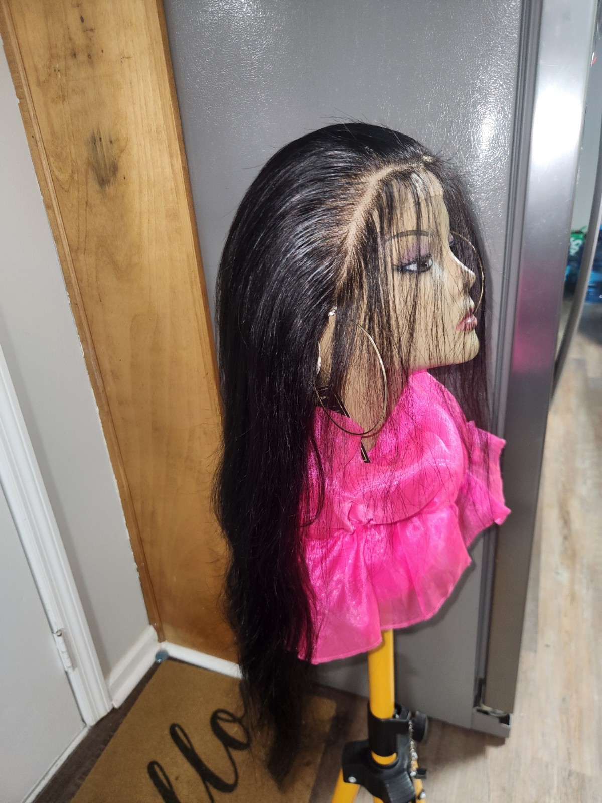 Pre-everything Lace Front Wig Straight Black Long Natural Look Women Adult