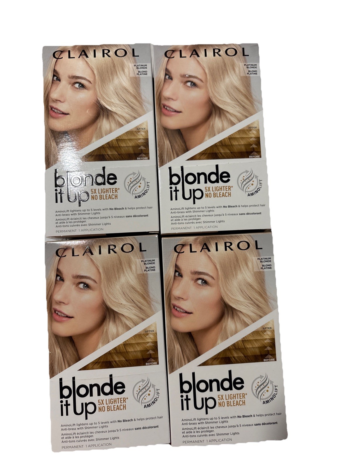 (4) Clairol Blonde It Up No Bleach Permanent Blonding System Platinum Blonde