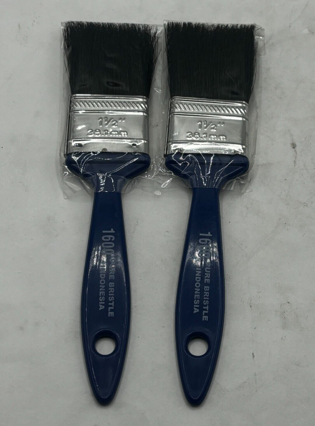 Lot of 2 Linzer 1600 1.5″Black China Bristle Paint Brushes 38.1mm Plastic Hndl🔔