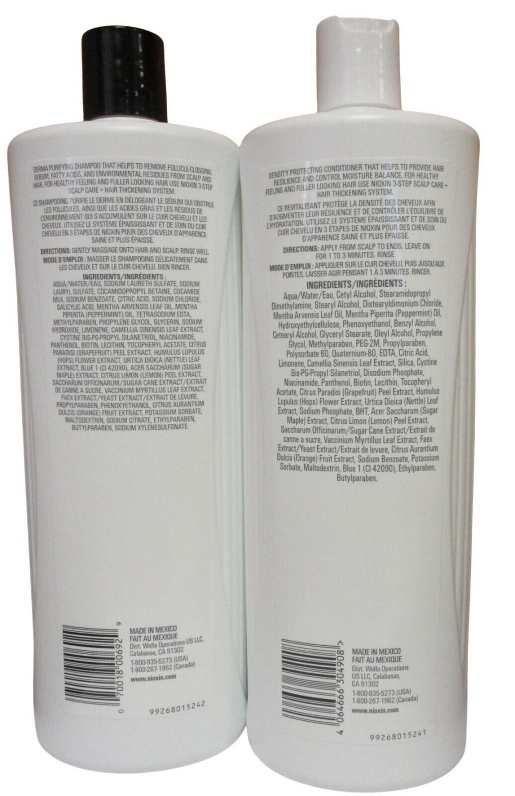 Nioxin Shampoo and Conditioner 33.8 oz Liter Choose your System 1, 2, 3, 4