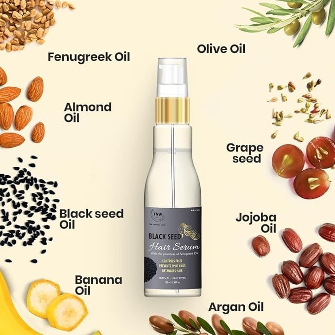 TNW-The Natural Wash Black Seed Hair Serum for Women & Men 100ml free shiiping