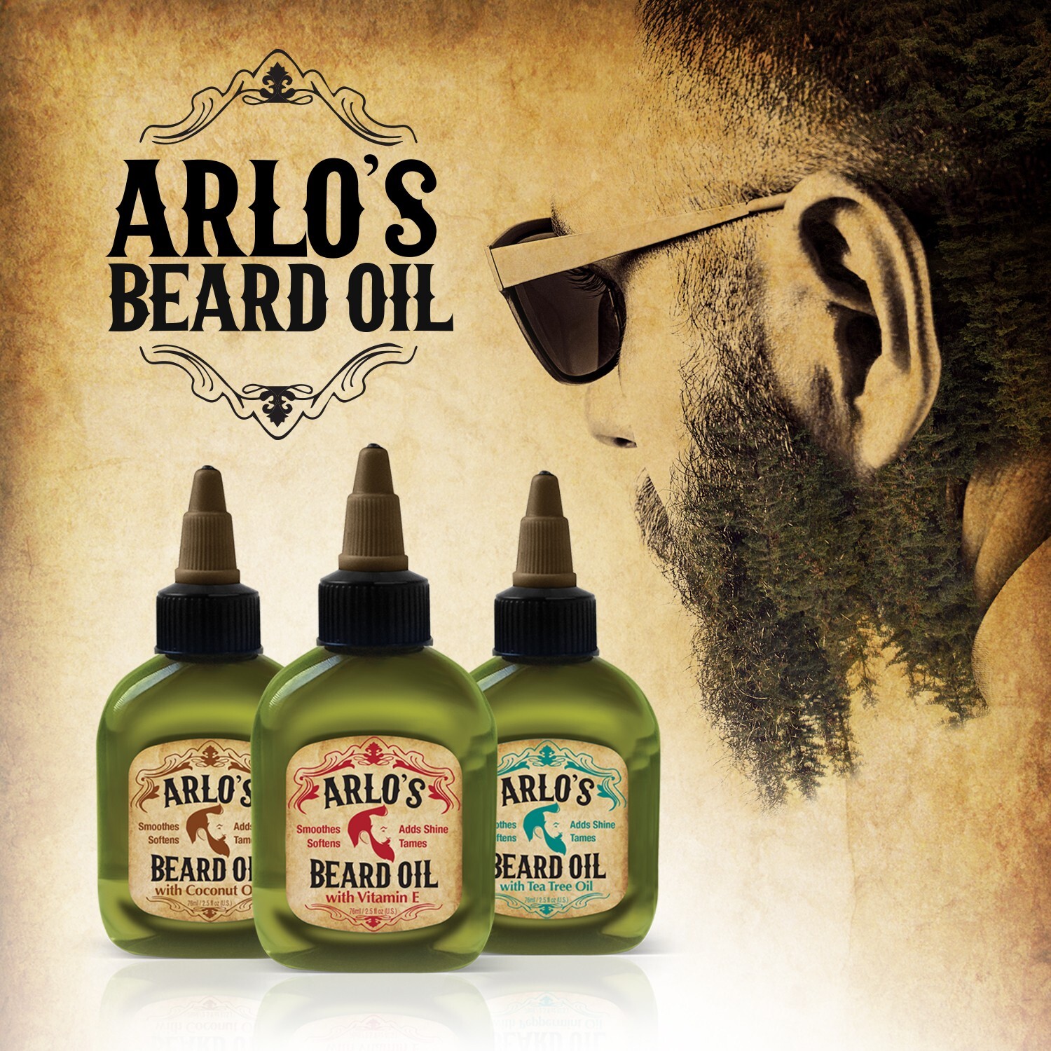 Arlo’s Beard Oil 2.5 oz. – Fresh to Death – Original Peppermint, 99% Natural