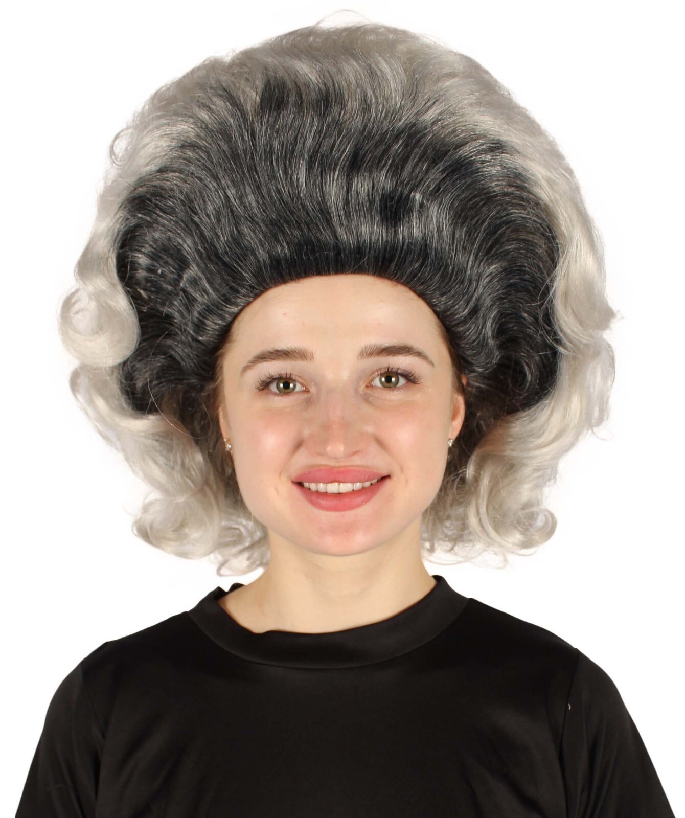 Adult Unisex Drag Queen Grey-black Beehive Wig, Non-flammable Synthetic HW-7046