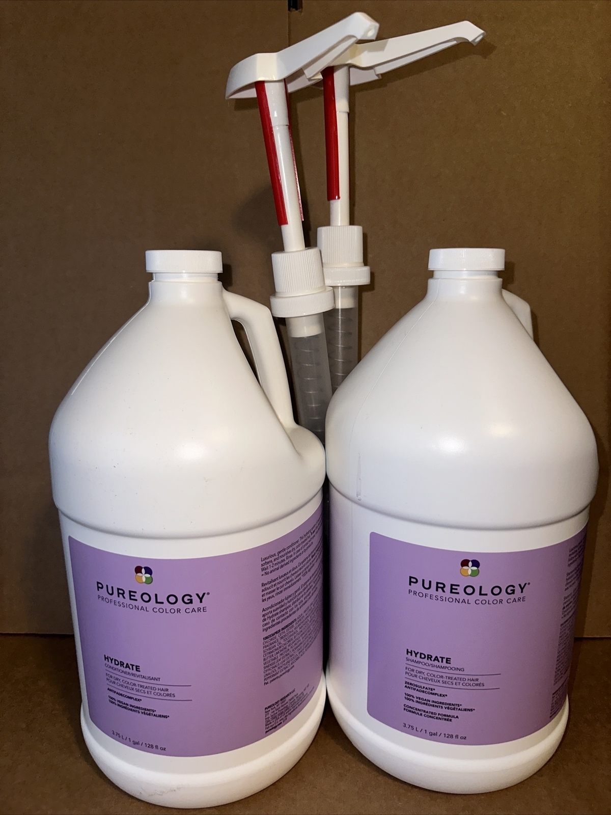 Pureology Hydrate SHAMPOO & CONDITIONER Gallon (128oz) SET OF 2- WITH PUMPS!!
