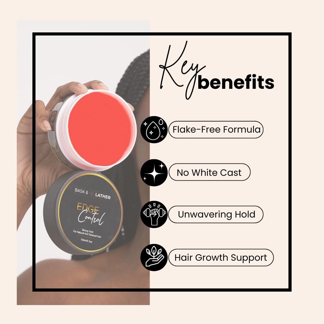 Strong Hold Edge Control Gel with Castor Oil, NonGreasy, NonFlaking, No White…