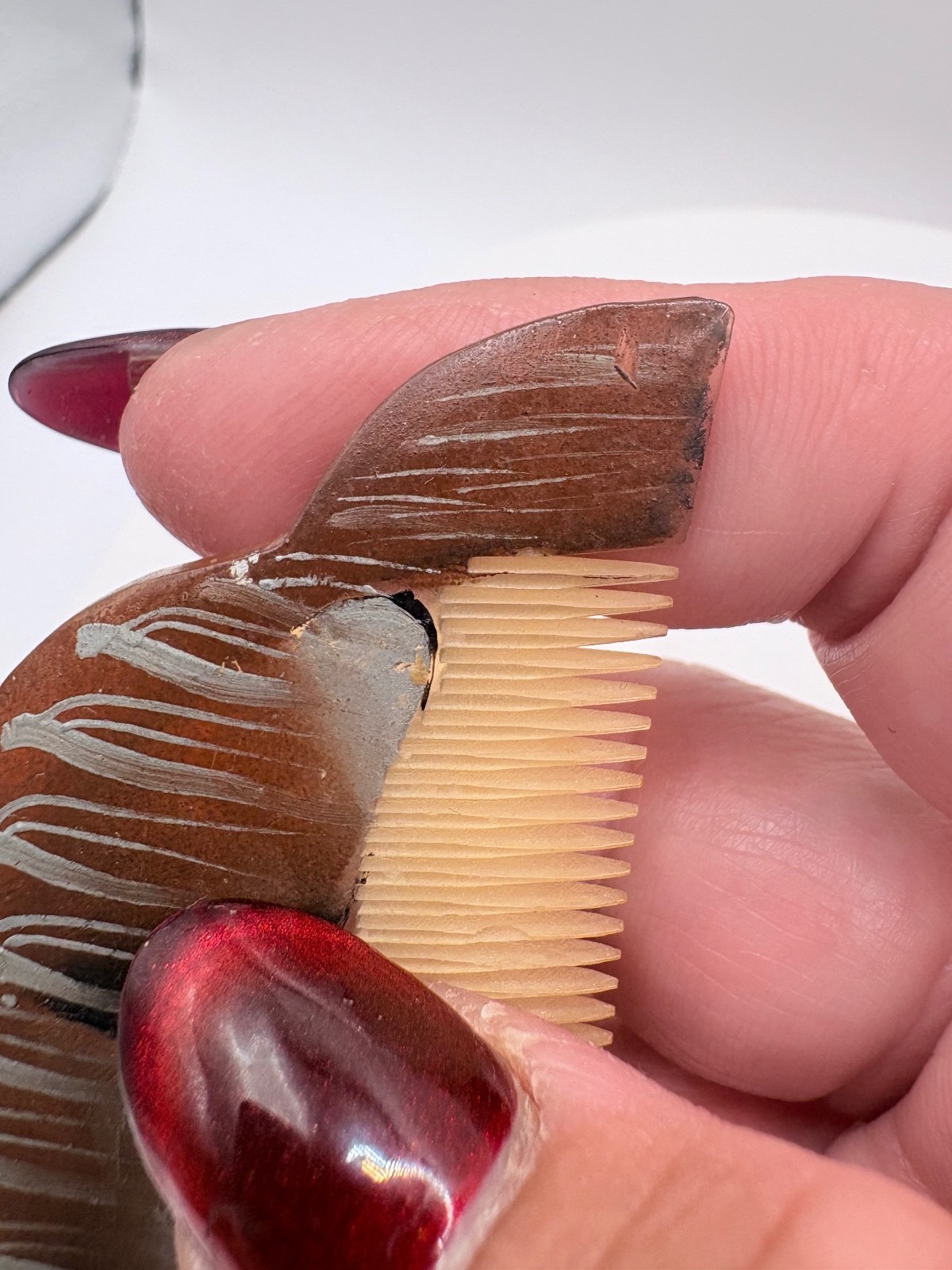 Hand Painted Dog Pocket Comb Vanity Hair Comb Shih Tzu Style Made in China