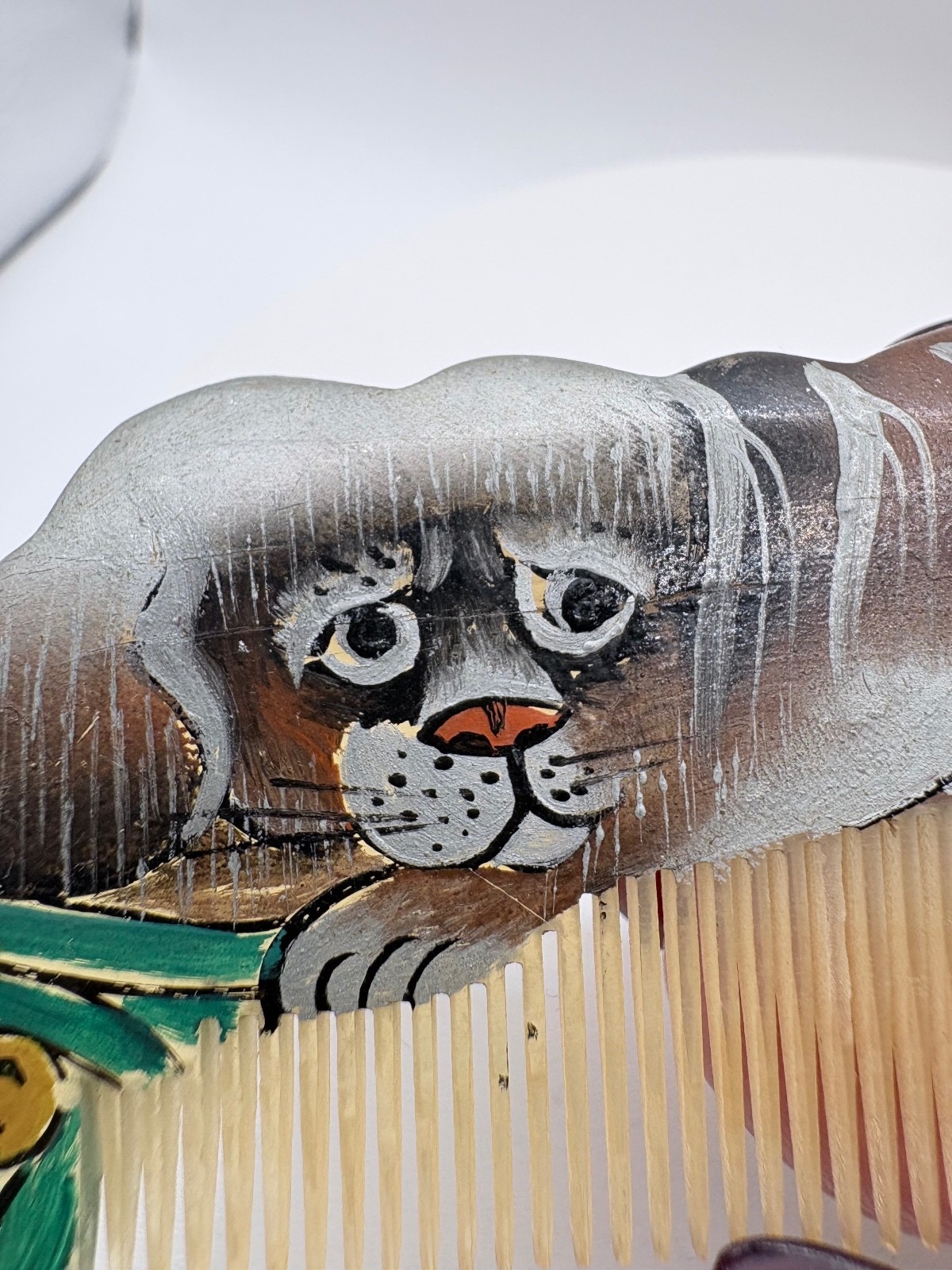 Hand Painted Dog Pocket Comb Vanity Hair Comb Shih Tzu Style Made in China