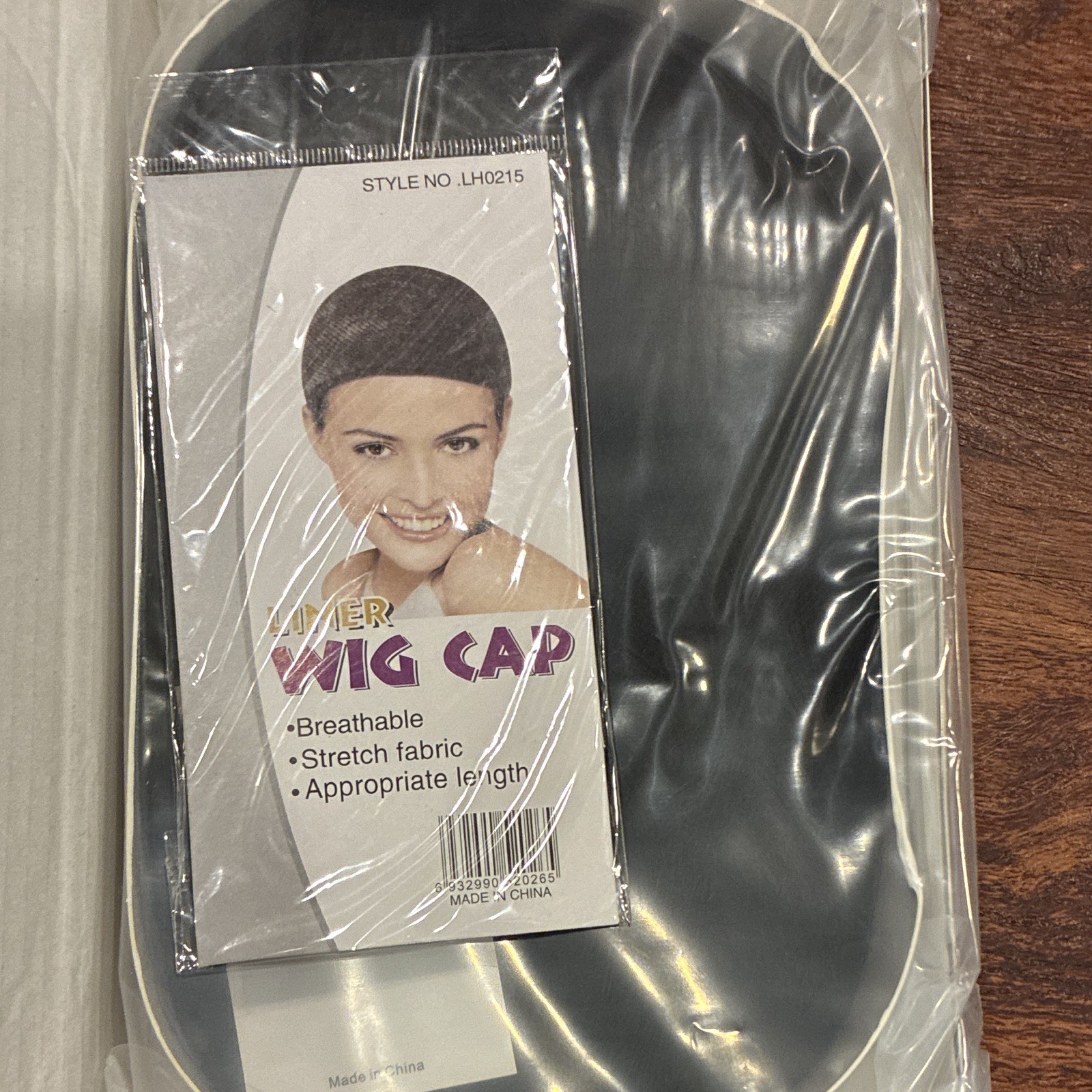 Women’s Black Wig Cap, Breathable Stretch Fabric, One Size, LH0215