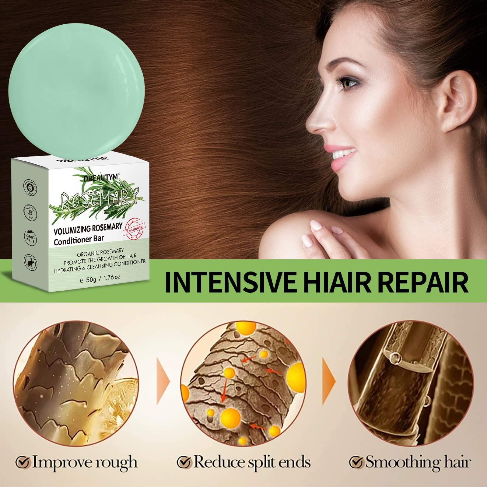 DBEAUTYM 2 Pack Rosemary Shampoo Conditoner Bar Set,Thinning HairVolume Shamp…