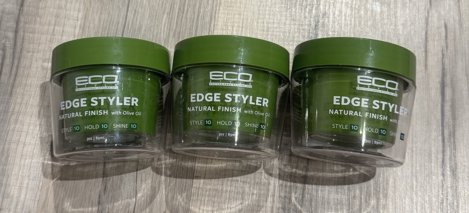 Eco Style Edge Styler Hair Gel, Strong Hold, Olive Oil, Water-Based, 3 oz Green