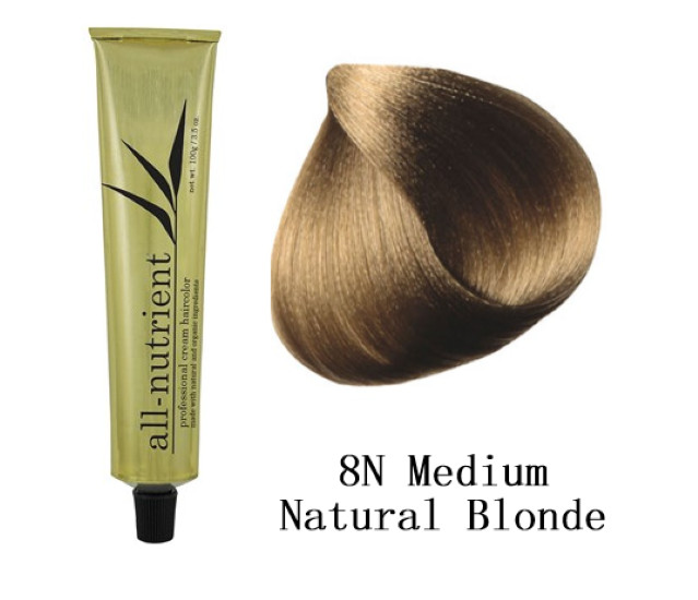 All-Nutrient Permanent Cream Hair Color – 8N Medium Natural Blonde