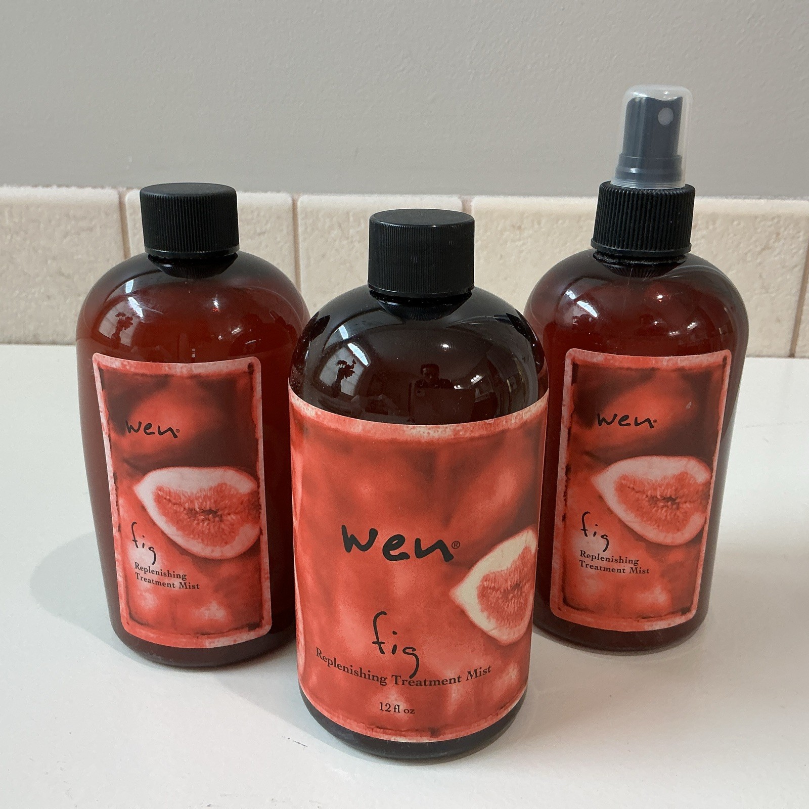 Set of 3 Chaz Dean Wen Fig Replenishing Treatment mist-12 fl oz w/ pump