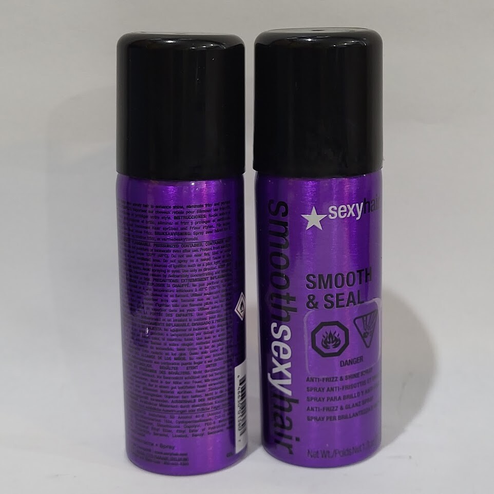 2 x Smooth Sexy Hair Smooth & Seal Spray 1.3 oz each Anti-Frizz & Shine Spray