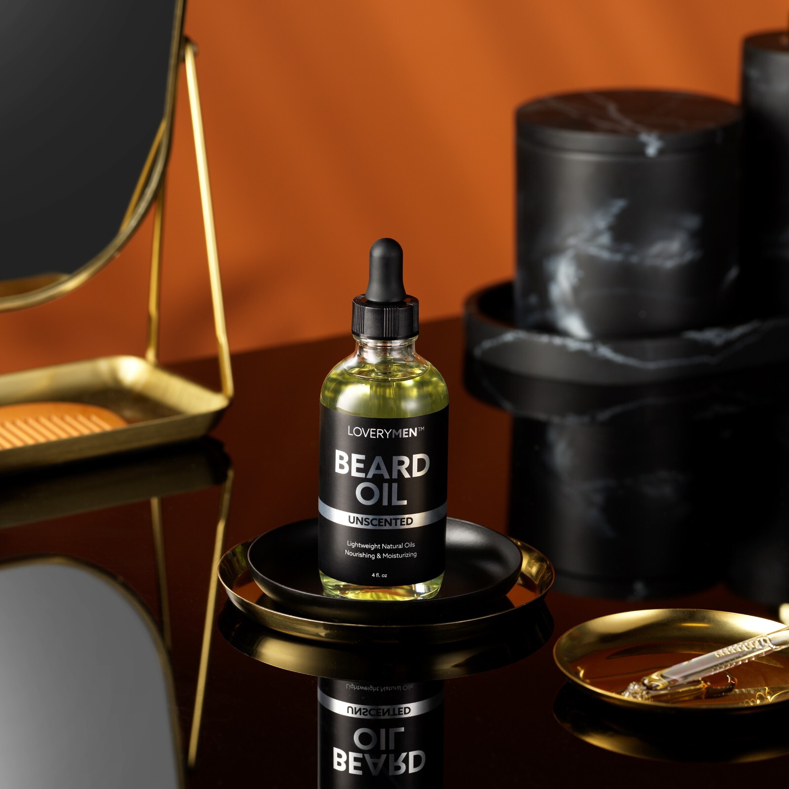 LOVERYMEN Unscented Beard Oil 4oz-Natural Mens Beard Oil-Beard Softener & Growth
