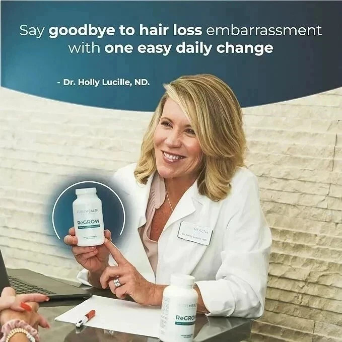 ReGrow Hair Growth Vitamins with Biotin, Hair Supplement by PureHealth 60 Capsul